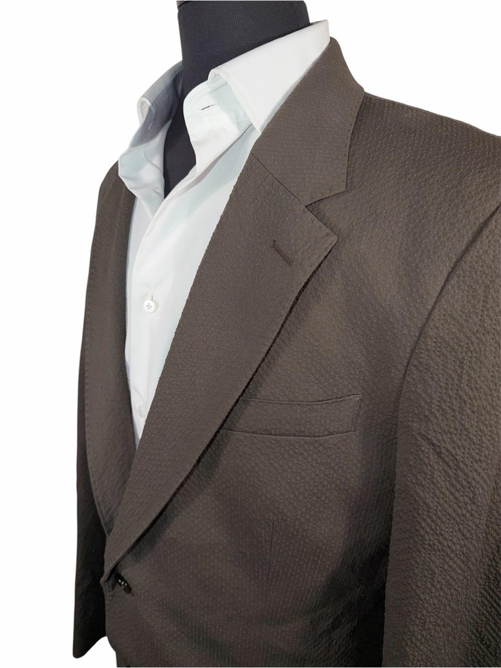 NWT TODD SNYDER THE SUTTON BROWN SEERSUCKER HALF LINED SUIT JACKET SZ 44